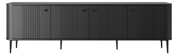 Comodă TV Vesper 4D 187 cm - negru / picioare negre
