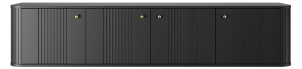Dulap TV suspendată Vesper 4D 187 cm - negru / mânere aurii