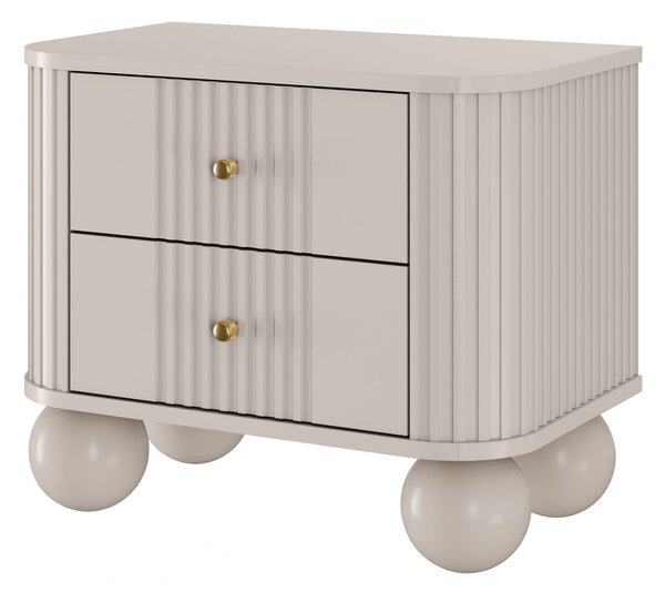 Set noptiere Vesper 56 cm - cașmir / mânere aurii / picioare rotunde
