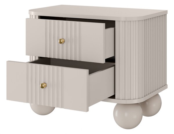 Set noptiere Vesper 56 cm - cașmir / mânere aurii / picioare rotunde