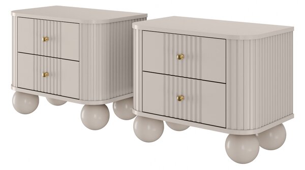 Set noptiere Vesper 56 cm - cașmir / mânere aurii / picioare rotunde