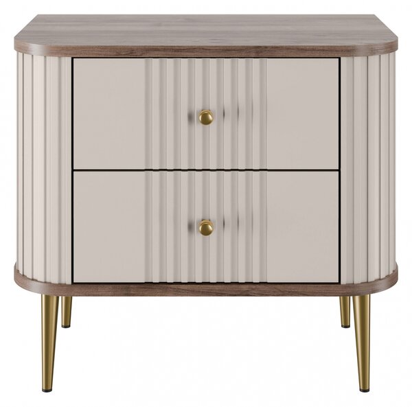 Set noptiere Vesper 56 cm - cașmir / nuc / picioare aurii