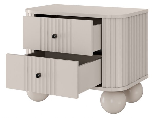 Set noptiere Vesper 56 cm - cașmir / mânere negre / picioare sferice