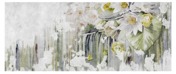 Tablou - Flori albe, vintage (120x50 cm)