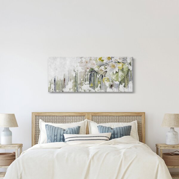 Tablou - Flori albe, vintage (120x50 cm)