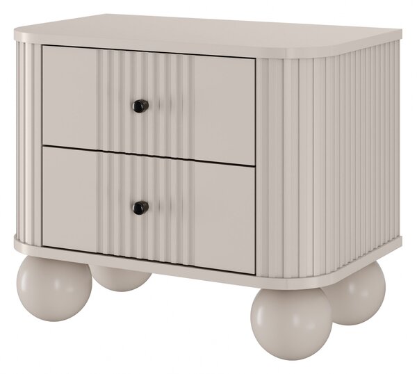 Set noptiere Vesper 56 cm - cașmir / mânere negre / picioare sferice