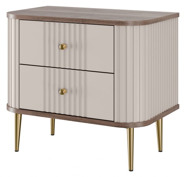 Set noptiere Vesper 56 cm - cașmir / nuc / picioare aurii