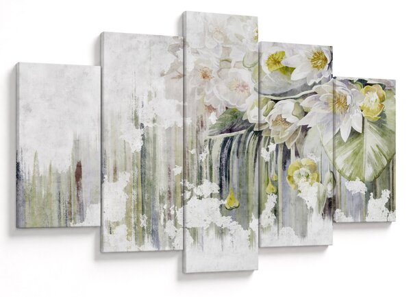 Tablou - Flori albe, vintage (150x105 cm)