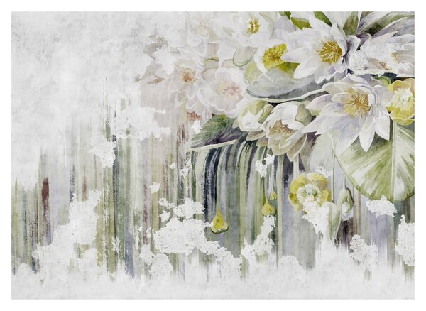 Tablou - Flori albe, vintage (70x50 cm)