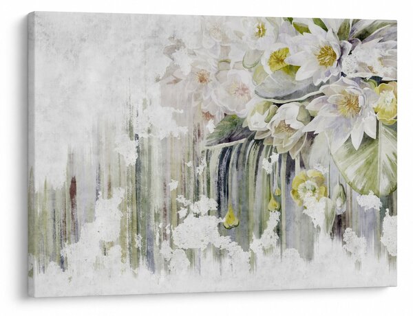 Tablou - Flori albe, vintage (70x50 cm)