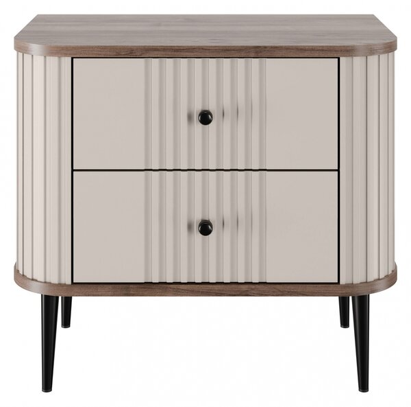 Set noptiere Vesper 56 cm - cașmir / nuc / picioare negre