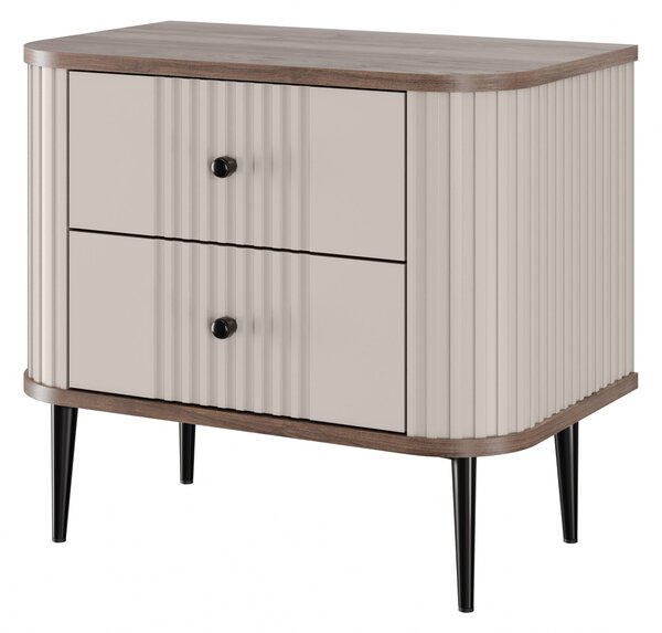Set noptiere Vesper 56 cm - cașmir / nuc / picioare negre