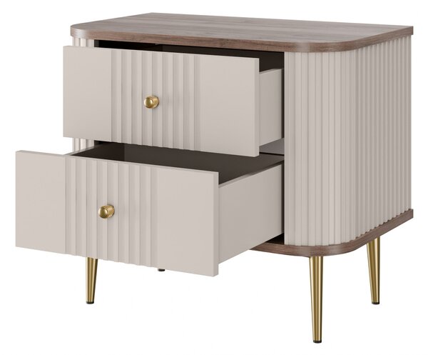Set noptiere Vesper 56 cm - cașmir / nuc / picioare aurii