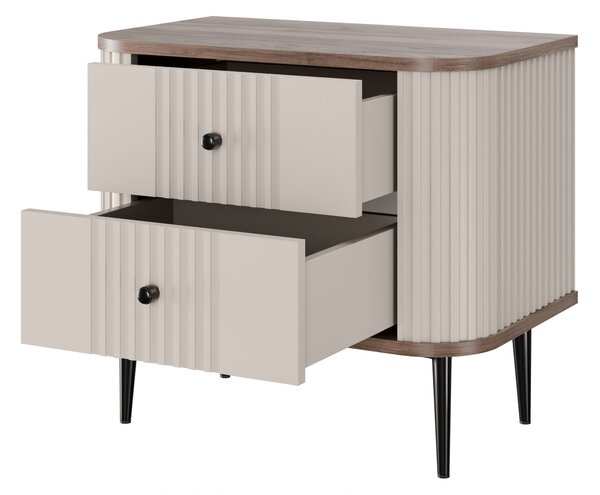 Set noptiere Vesper 56 cm - cașmir / nuc / picioare negre