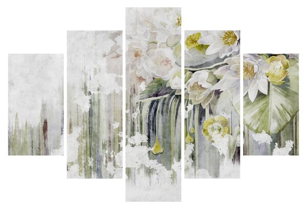 Tablou - Flori albe, vintage (150x105 cm)