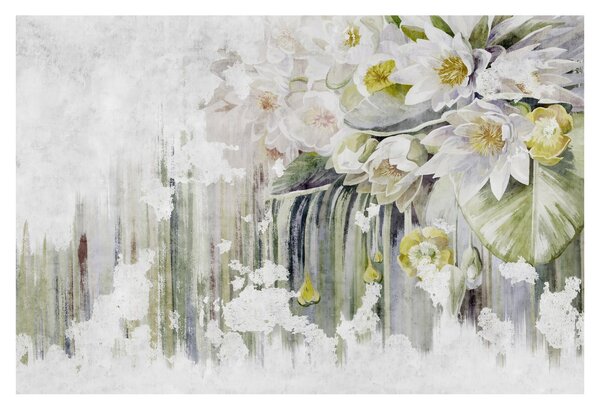 Tablou - Flori albe, vintage (90x60 cm)