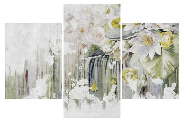 Tablou - Flori albe, vintage (90x60 cm)