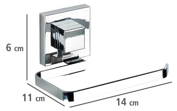 Suport pentru hârtie igienică Wenko Quadrio cu sistem de prindere Vacuum-Loc, până la 33 kg