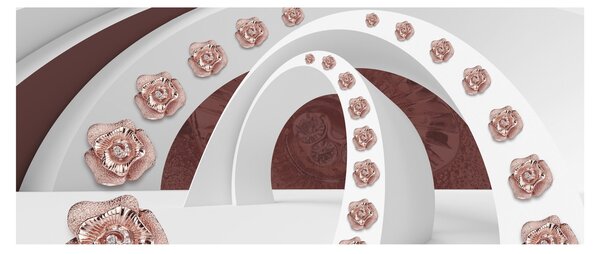 Tablou - Arcade 3D cu flori (120x50 cm)