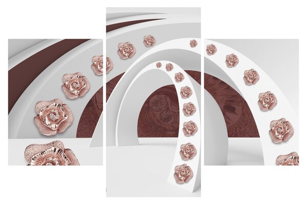 Tablou - Arcade 3D cu flori (90x60 cm)