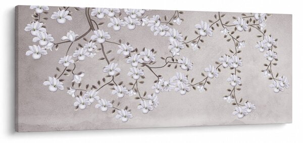 Tablou - Flori într-un peisaj gri (120x50 cm)