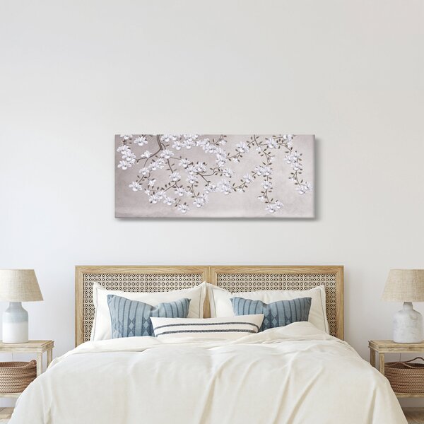 Tablou - Flori într-un peisaj gri (120x50 cm)