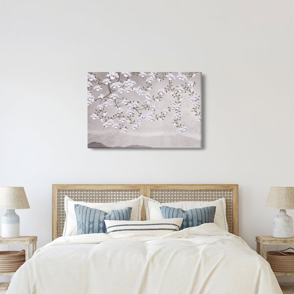 Tablou - Flori într-un peisaj gri (90x60 cm)