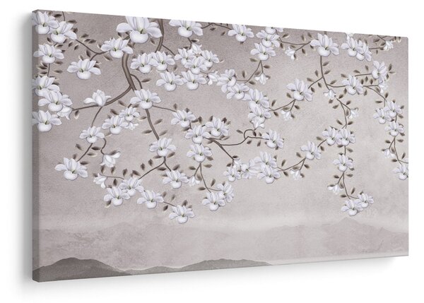Tablou - Flori într-un peisaj gri (90x60 cm)