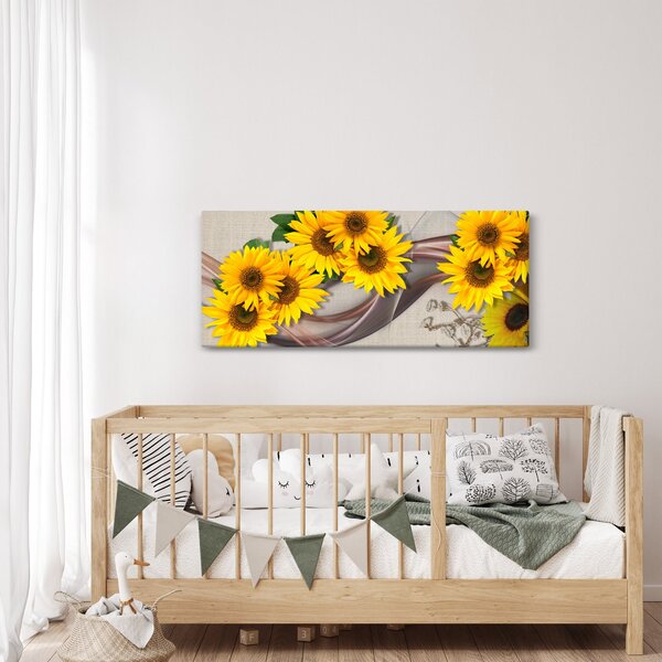 Tablou - Flori strălucitoare de floare soarelui (120x50 cm)