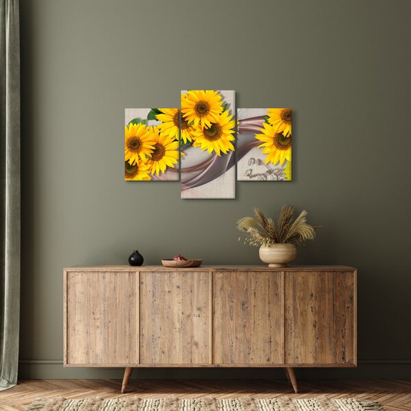 Tablou - Flori strălucitoare de floare soarelui (90x60 cm)