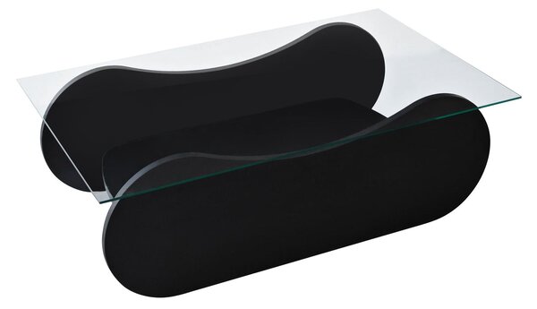 Măsuţă de cafea, Hanah Home, Culoare: Negru Transparent