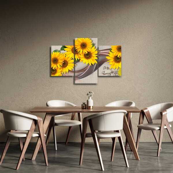 Tablou - Flori strălucitoare de floare soarelui (90x60 cm)