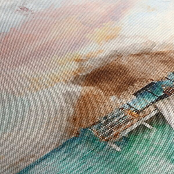 Tablou - Maldive, debarcader din lemn (90x60 cm)