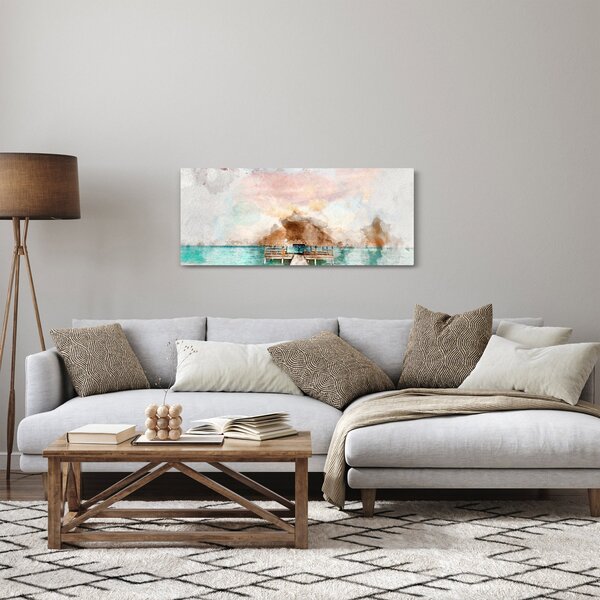 Tablou - Maldive, debarcader din lemn (120x50 cm)