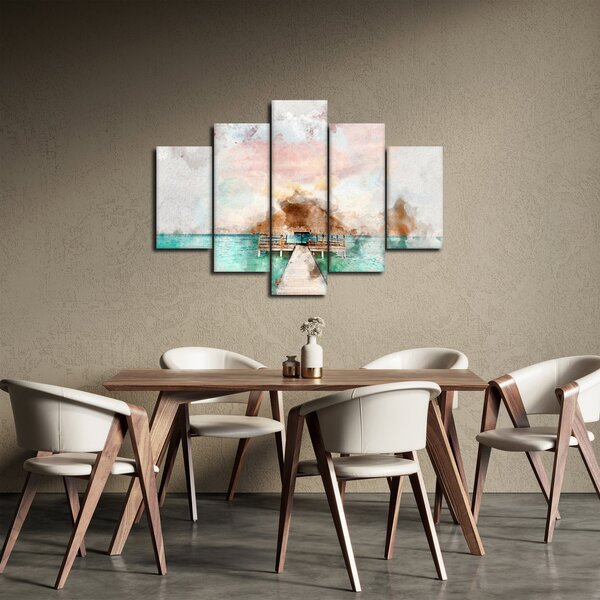 Tablou - Maldive, debarcader din lemn (150x105 cm)