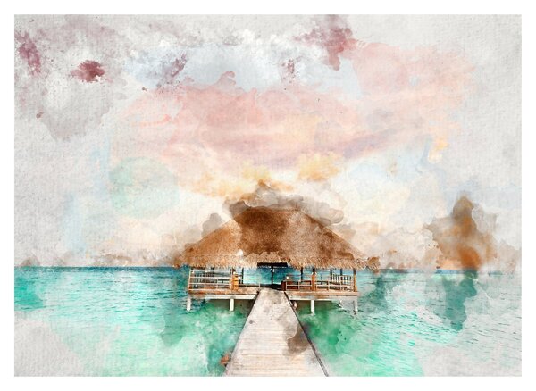 Tablou - Maldive, debarcader din lemn (70x50 cm)