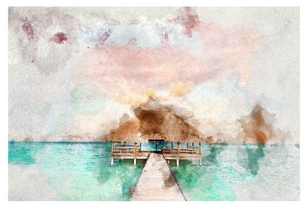 Tablou - Maldive, debarcader din lemn (90x60 cm)