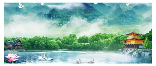 Tablou - Peisaj de vis (120x50 cm)