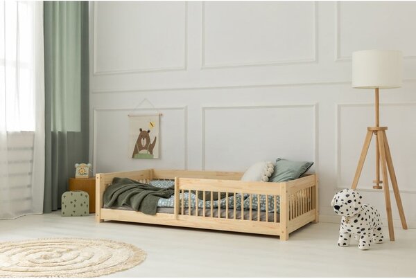 Pat pentru copii în culoare naturală din lemn de pin 140x200 cm Mila CPW – Adeko