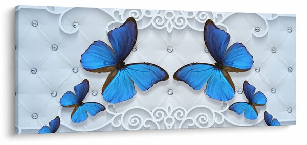 Tablou - Fluturi albaștri (120x50 cm)