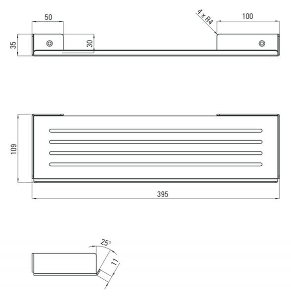 Etajera baie alb mat 40 cm Deante Mokko Alb mat