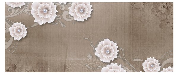 Tablou - Draperie cu flori (120x50 cm)