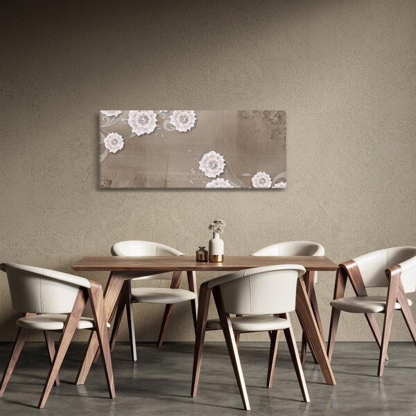 Tablou - Draperie cu flori (120x50 cm)