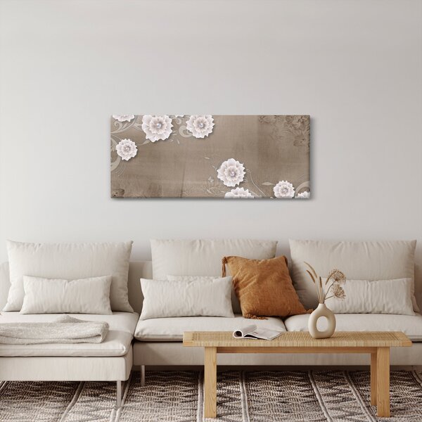 Tablou - Draperie cu flori (120x50 cm)