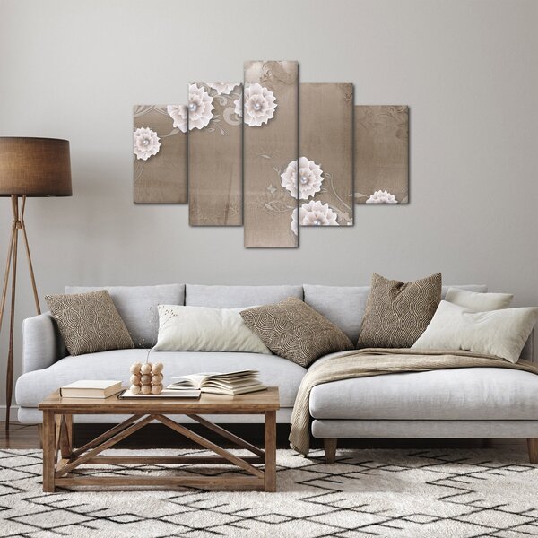 Tablou - Draperie cu flori (150x105 cm)