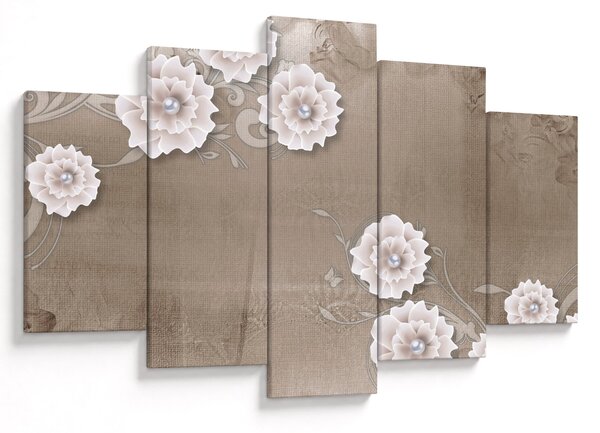 Tablou - Draperie cu flori (150x105 cm)