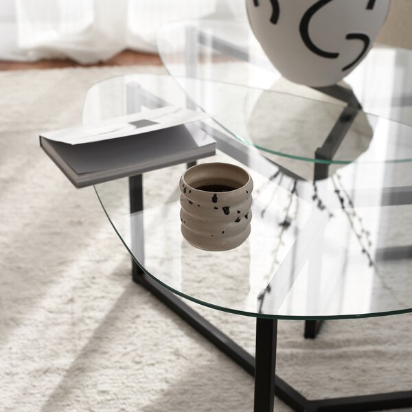 Set de măsuțe de cafea, Hanah Home, Culoare: Negru mat