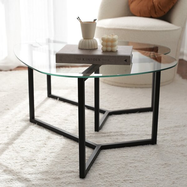 Set de măsuțe de cafea, Hanah Home, Culoare: Negru mat