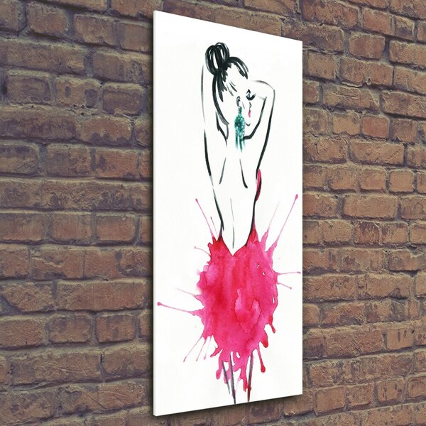 Tablou pe pe sticlă ilustrare de moda