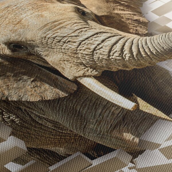 Tablou - Elefant spârgând peretele (90x60 cm)